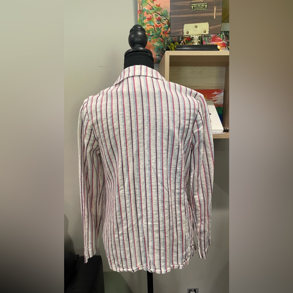 Anthropologie Dolan Anna Double-breasted Striped Linen blazer‎ - Picture 3 of 5